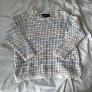 Liz Claiborne Knit Sweater in Blue and Cream